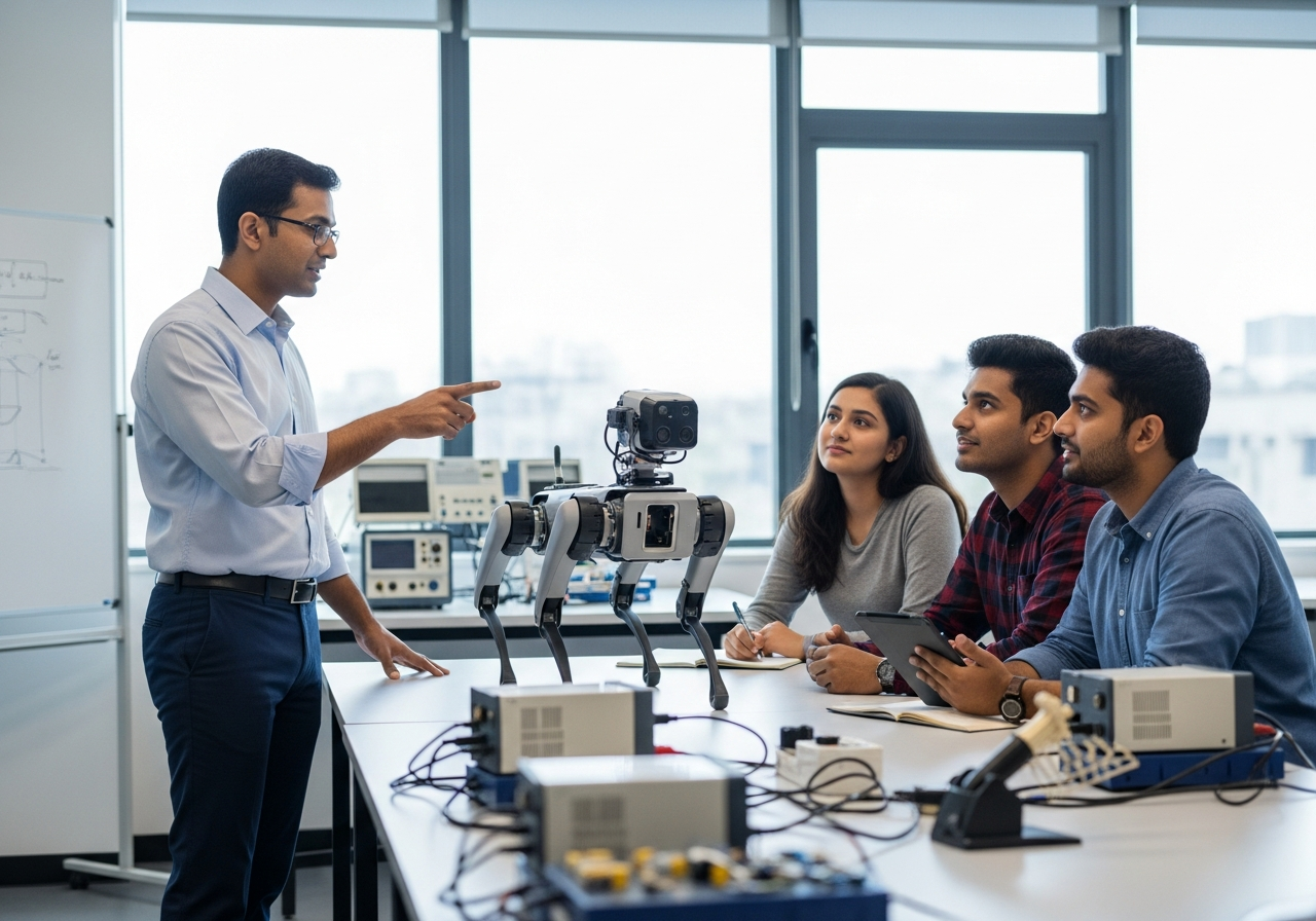 Faculty Demonstrating Robastra Robodog Features