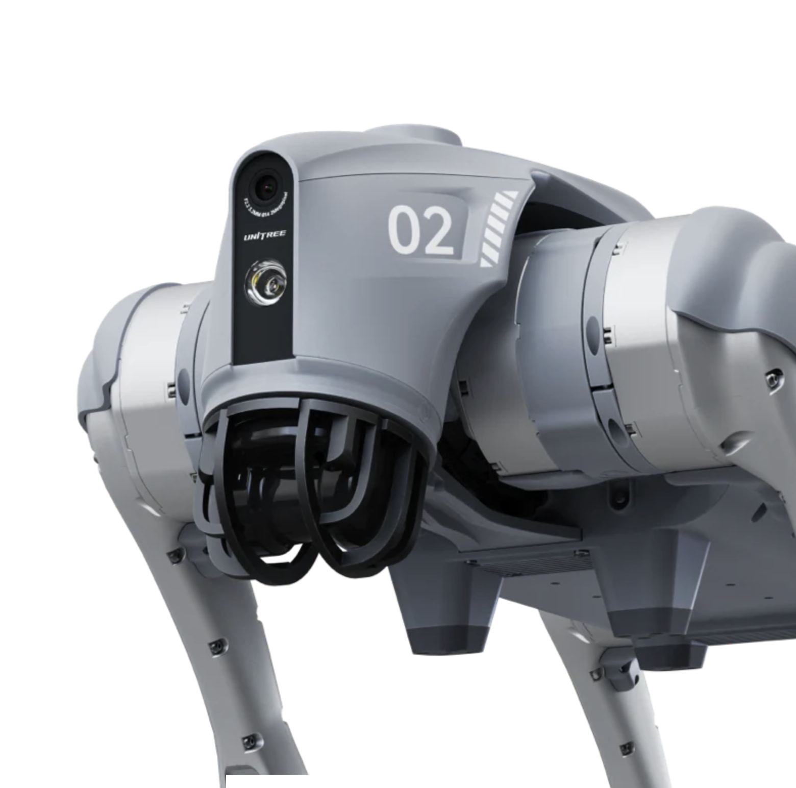 Robodog Detail View showing sensors and features