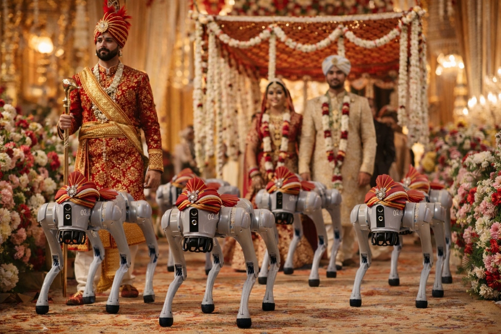Robot Dogs at a wedding ceremony